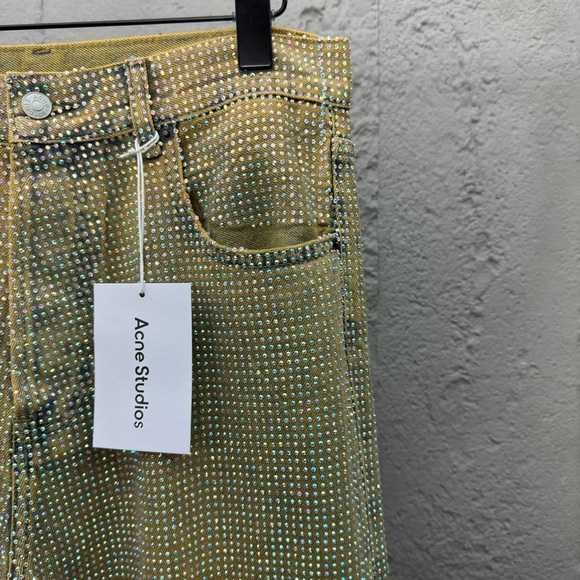 Acne Green and Yellow Flare Jeans - Picture 6 of 7